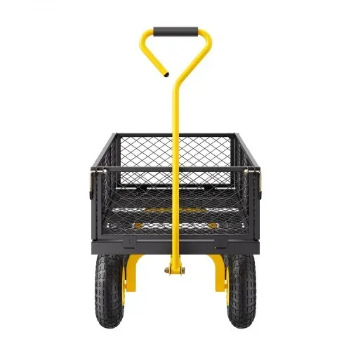 VEVOR Bollerwagen 965x560x535 mm, Gartenwagen, Transportwagen auf Rädern, Gerätewagen mit Reifen und abnehmbaren Seitenteilen aus Netzgewebe (umbaubar in Pritsche) und um 180° drehbarem Griff – Bild 10