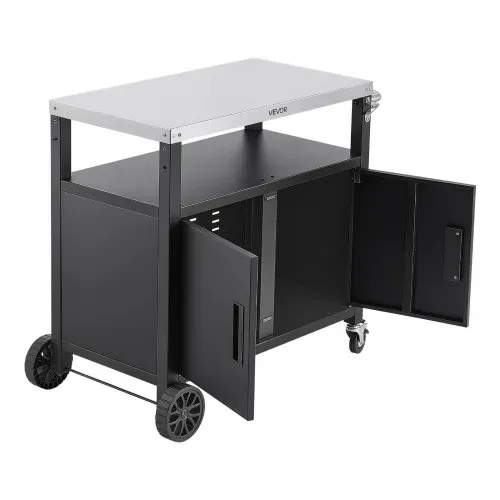 VEVOR Outdoor-Grillwagen mit Aufbewahrungsschrank, 92 cm Grilltisch mit Edelstahlplatte, Griff, Rollen und Flaschenöffner, Küchenwagen & Servierwagen für Terrasse, Garten, Bar und BBQ-Bereich – Bild 10