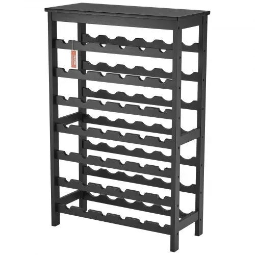 VEVOR Weinregal 42 Flaschen, stabiles Flaschenregal, 7-stufiges Lagerregal aus massivem Bambusholz, freistehendes Weinregal, wackelfreie Regale für Küche, Bar und Keller (schwarz) – Bild 9