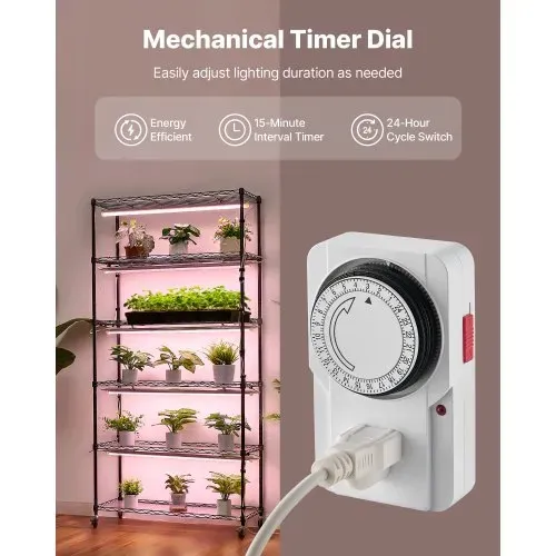 VEVOR Pflanzenregal mit Wachstumslichtern, 6-stufiger Pflanzenständer für Zimmerpflanzen mit Rädern & Timer, 150W 3800K Vollspektrum Licht, Metall-Blumenregal für die Samenanzucht, 90x35x180cm – Bild 3