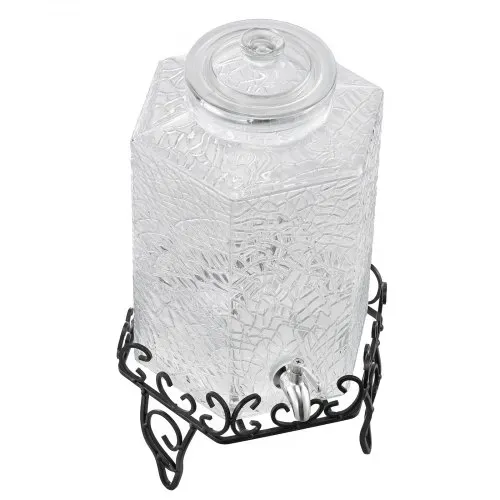 VEVOR Getränkespender (1 x 10 L) für Partys Saftspender (aus Glas) mit tropfsicherem Zapfhahn & Metallständer Wasserspender für Restaurants Partys, Limonade Eistee selbstgemachte Getränke Spender – Bild 10