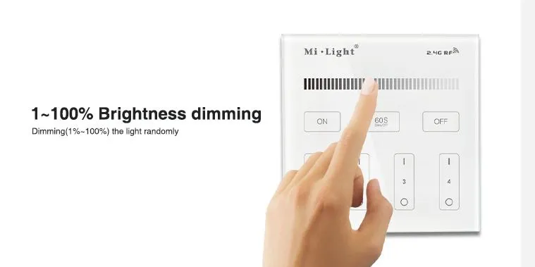 MiBoxer B1 LED Fernbedienung Smart Panel single color 4 Zonen – Bild 9