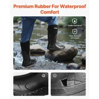 VEVOR Gummistiefel, Schutzschuhe, Arbeitsschuhe, rutschfeste Stiefel, isolierte Schlammstiefel, Arbeitsstiefel, ideal zum Wandern, Angeln, oder für die Gartenarbeit, Größe 11 US VEVOR Gummistiefel, Schutzschuhe, Arbeitsschuhe, rutschfeste Stiefel, isolierte Schlammstiefel, Arbeitsstiefel, ideal zum Wandern, Angeln, oder für die Gartenarbeit, Größe 11 US