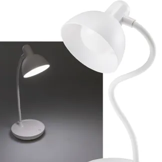 LED Tischleuchte mit Schwanenhals Batterie, dimmbar, warmweiß, Weiß LED Tischleuchte mit Schwanenhals Batterie, dimmbar, warmweiß, Weiß
