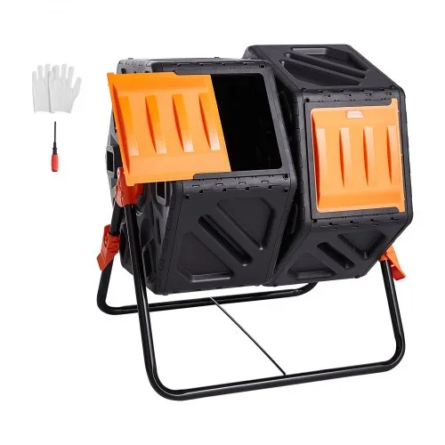 VEVOR Tumbling-Komposterbin Komposter Tumbler 140 L, Trommelkomposter Drehbar Doppelraum Tumbling Komposter 785 x 605 x 795 mm, 40 kg Belastbarer Garten Kompostbehälter inkl. Handschuhe VEVOR Tumbling-Komposterbin Komposter Tumbler 140 L, Trommelkomposter Drehbar Doppelraum Tumbling Komposter 785 x 605 x 795 mm, 40 kg Belastbarer Garten Kompostbehälter inkl. Handschuhe