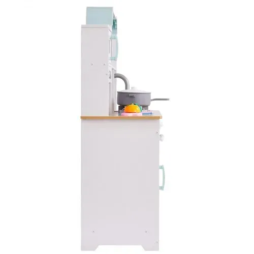 VEVOR Spielküche für Kinder, Holzspielzeug-Küchenset mit Lichtern und Geräuschen, Kleinkinderküche mit Eismaschine, Ofen, Spüle, Mikrowelle, Kühlschrank und Utensilien- und Obstzubehör für Kleinkinder im Alter von 3–8 Jahren, weiß – Bild 10