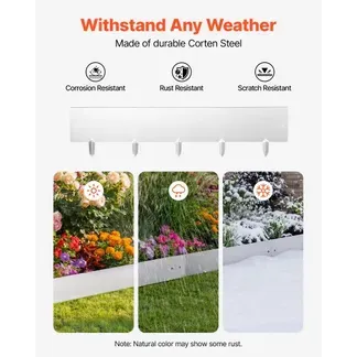 VEVOR Rasenkante, 10er-Pack, 100×23 cm Beeteinfassung, Cortenstahl Beetumrandung mit 11 Verbindungsplatten, Beetbegrenzung Rasenbleche Mähkante Metall Gartenpalisade für Blumenbeete & Gartenwege VEVOR Rasenkante, 10er-Pack, 100×23 cm Beeteinfassung, Cortenstahl Beetumrandung mit 11 Verbindungsplatten, Beetbegrenzung Rasenbleche Mähkante Metall Gartenpalisade für Blumenbeete & Gartenwege