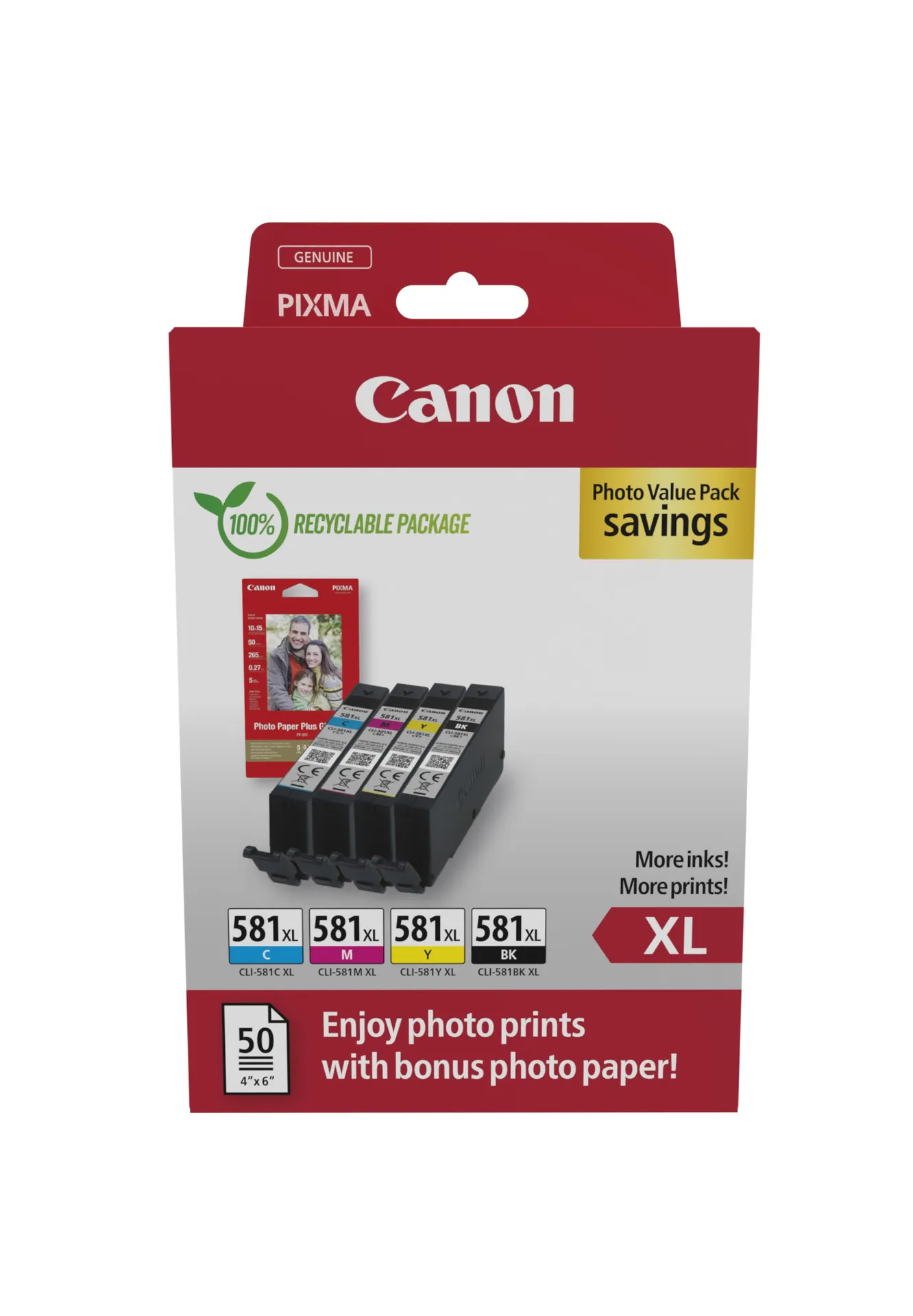 Canon CLI-581XL BK/C/M/Y Photo Value Pack Canon CLI-581XL BK/C/M/Y Photo Value Pack