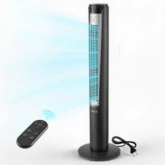 VEVOR 60W Turmventilator, 107cm Säulenventilator mit 3 Geschwindigkeiten 4 Modi 12 Std. Timer, 70° Oszillierender Ventilator mit Fernbedienung, Leiser Standventilator für Schlafzimmer Büro, Schwarz VEVOR 60W Turmventilator, 107cm Säulenventilator mit 3 Geschwindigkeiten 4 Modi 12 Std. Timer, 70° Oszillierender Ventilator mit Fernbedienung, Leiser Standventilator für Schlafzimmer Büro, Schwarz