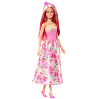 Barbie A Touch of Magic Royal-Puppe mit Haaren in Pink und Blond, Rock mit Schmetterlingsmuster und Zubehör Barbie A Touch of Magic Royal-Puppe mit Haaren in Pink und Blond, Rock mit Schmetterlingsmuster und Zubehör