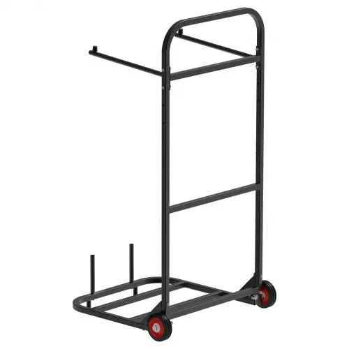 VEVOR Stuhlkarre, Klappbarer Stuhlständer, 45 kg Tragkraft, robuster Stuhlwagen zum Aufhängen von 10 Stühlen, Stuhlaufbewahrungswagen aus Metall mit Gummirädern, Stuhlhalter zum Schieben, Mattschwarz – Bild 10