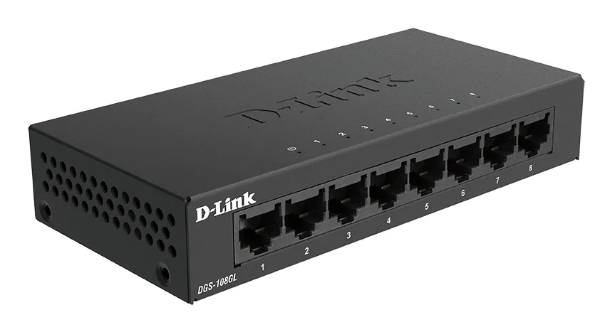 D-Link DGS-108GL Unmanaged Gigabit Ethernet (10/100/1000) Schwarz – Bild 2
