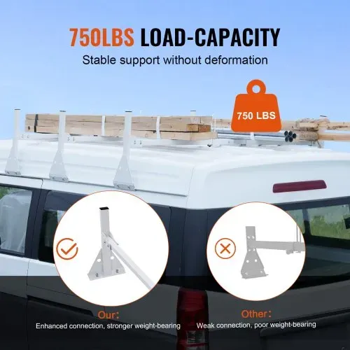 VEVOR Dachleiterträger Relingträger 3 Stk. 1430–1560 mm Länge Einstellbar Truck Rack 200–215 mm Höhe, 340 kg Belastbar Lkw Gepäckträger Racks Aluminiumlegierung gegen Rost, Korrosion Dachträger – Bild 3