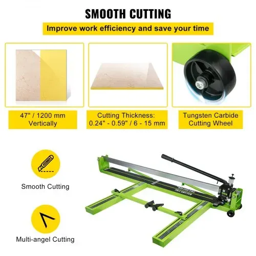 VEVOR Profi Manueller Fliesenschneider 1200mm Geeignet für Bodenfliesen aus Porzellan und Keramik 47 Zoll – Bild 2