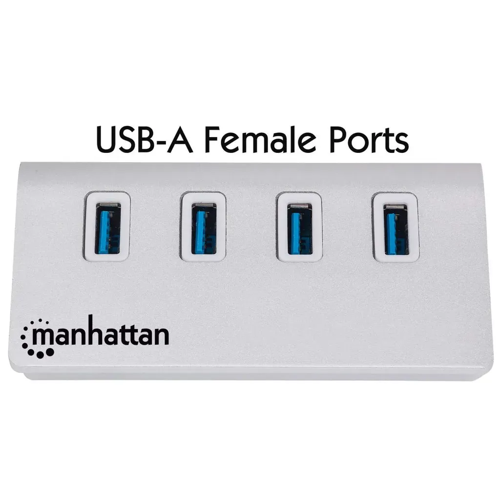 Manhattan 4-Port USB 3.0 Hub, Vier USB 3.0 Typ A-Ports, Aluminiumgehäuse, Stromversorgung über USB – Bild 3