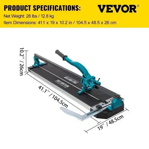 VEVOR Fliesenschneider, 800 mm Max. Schnittbreite Profi Manuelle Fliesenschneidmaschine, 6-15 mm Schnittdicke Laserführung Präzisions-Fliesenschneider Fliesenschneidmaschine mit Metallschneidrad – Bild 6