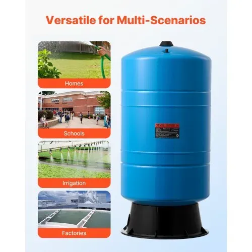 VEVOR Drucktank für vertikale Brunnen, 75,7 L vorgeladener Druckwassertank für Brunnenpumpen, Wasserspeicherbehälter aus Karbonstahl für Zuhause, Schule, Bauernhof und Bewässerungssysteme – Bild 5