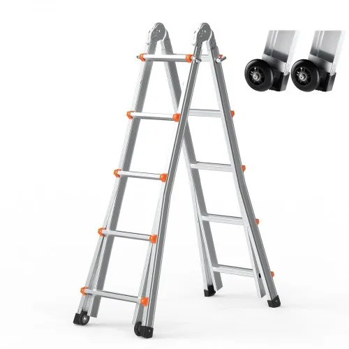 VEVOR Teleskopleiter mit A-Rahmen, 5990 mm Aluminium-Ausziehleiter, Mehrzweckleiter, Klappleiter, Stehleiter, Anlegeleiter für Hausaufgaben, Treppen, Innen- & Außendächer, 150 kg Tragkraft VEVOR Teleskopleiter mit A-Rahmen, 5990 mm Aluminium-Ausziehleiter, Mehrzweckleiter, Klappleiter, Stehleiter, Anlegeleiter für Hausaufgaben, Treppen, Innen- & Außendächer, 150 kg Tragkraft