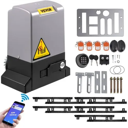 VEVOR Schiebetoröffner 1800 kg 5 m Automatisches Schiebetor mit 4 Fernbedienungen und APP-Steuerung, Elektrischer Rolltormotor für Einfahrten Komplettes Hardware-Sicherheitssystem-Kit für Torantriebe – Bild 9
