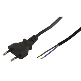 Euro-Netzkabel McPower mit blanken Enden Länge 2,5m, 2×0,75 mm², schwarz Euro-Netzkabel McPower mit blanken Enden Länge 2,5m, 2×0,75 mm², schwarz