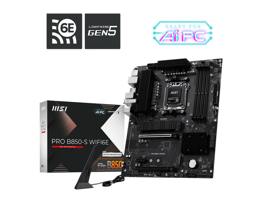 MSI PRO B850-S WIFI6E Motherboard AMD B850 Sockel AM5 ATX – Bild 2