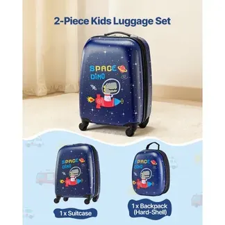 VEVOR 2 tlg. Kinderkoffer Set, 457,2 mm, Hartschalenkoffer mit Rollen & Rucksack, Kindertrolley, Kids Suitcase, perfekte Geschenke für Jungen & Mädchen, praktisch für Reisen & Fliegen (Dinosaurier) VEVOR 2 tlg. Kinderkoffer Set, 457,2 mm, Hartschalenkoffer mit Rollen & Rucksack, Kindertrolley, Kids Suitcase, perfekte Geschenke für Jungen & Mädchen, praktisch für Reisen & Fliegen (Dinosaurier)