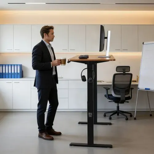VEVOR Höhenverstellbarer Schreibtisch Gestell, Elektrisches Tischgestell bis 125kg, 2 Stufige Tischbeine mit 2 Motoren Speicherfunktion Höhenanzeige Kollisionschutz USB, Tischständer für Büro, Schwarz – Bild 7
