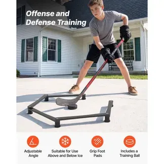 VEVOR Hockey-Trainingsgerät mit 5 Segmenten Verstellbarer Schlägertrainer, Tragbare Stickhandling-Trainingshilfe für Eis und Trockenboden zur Verbesserung von Puckkontrolle, Reaktion und Koordination VEVOR Hockey-Trainingsgerät mit 5 Segmenten Verstellbarer Schlägertrainer, Tragbare Stickhandling-Trainingshilfe für Eis und Trockenboden zur Verbesserung von Puckkontrolle, Reaktion und Koordination