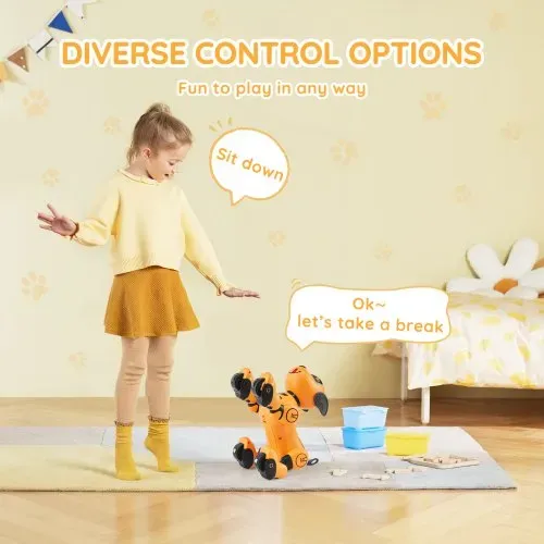 VEVOR Ferngesteuertes Roboter-Hundespielzeug, 2,4 GHz RC-Hund, programmierbares intelligentes interaktives Roboter-Haustier für Kinder mit Folgefunktion, Berührungs- und Sprachsteuerung, singendes, tanzendes RC-Stunt-Spielzeug für Jungen und Mädchen ab 3 Jahren – Bild 2