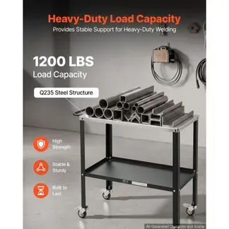 VEVOR Mobiler Schweißtisch 914x457mm Schweißwerkbank mit 544kg Tragkraft, Werktisch aus Stahl für Werkstatt Garage Baustelle, mit 4 Werkzeugschlitzen 4 Rollen 16mm Befestigungslöchern Werkzeugablage VEVOR Mobiler Schweißtisch 914x457mm Schweißwerkbank mit 544kg Tragkraft, Werktisch aus Stahl für Werkstatt Garage Baustelle, mit 4 Werkzeugschlitzen 4 Rollen 16mm Befestigungslöchern Werkzeugablage