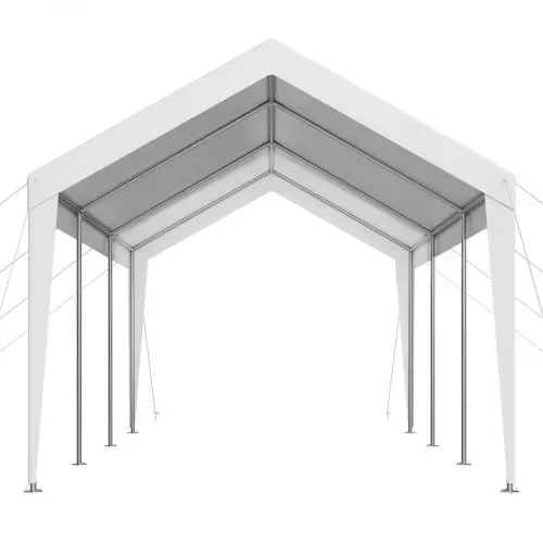VEVOR Carport, 3,05x6,09x2,87 m Autoüberdachung, Zeltgarage, Garagenzelt, verzinkter Autounterstand, UV-beständig, Ganzjahresschutz, Lagerschuppen für Auto, Boot, Motorrad, Weiß – Bild 9