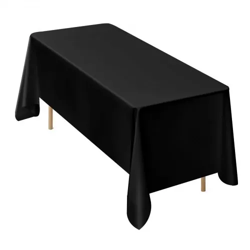VEVOR 6 x Tischdecke Tischwäsche 1778x3048 mm, wiederverwendbarer Tischdeckenschutz, maschinenwaschbares Tischtuch aus Polyestergewebe für Hochzeiten Bankette formelle Veranstaltungen, Schwarz – Bild 10