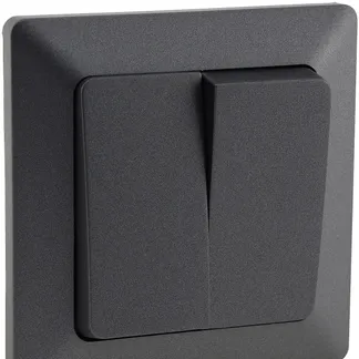 MILOS Serien-Schalter 2-fach, Anthrazit 250V~/ 10A, inkl. Rahmen, UP MILOS Serien-Schalter 2-fach, Anthrazit 250V~/ 10A, inkl. Rahmen, UP