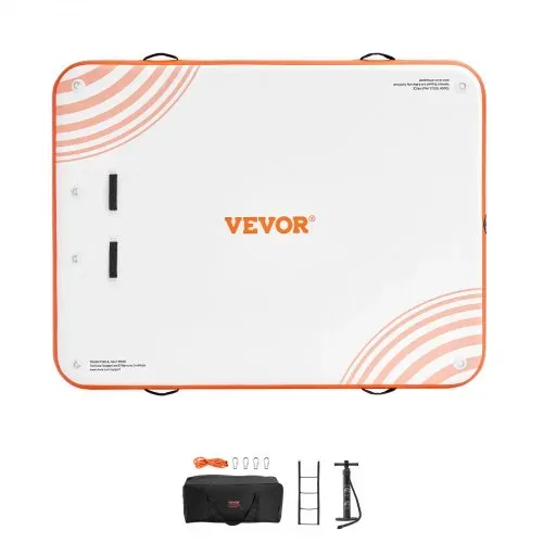 VEVOR Aufblasbares Schwimmdock, 2,43 x 1,82 m, Dockplattform, rutschfeste Wasserschwimmdockmatte mit tragbarer Tragetasche und abnehmbarer Leiter, schwimmende Plattform-Inselfloß für Pool, Strand – Bild 8