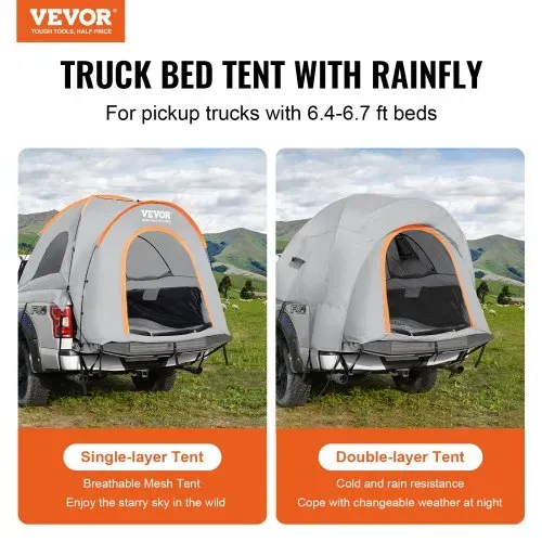 VEVOR Dachzelt Truck Lkw Zelt 200 x 165 x 170 cm, Doppelschichtzelt Outdoors Pickup Truck Zelt LKW Bett Zelt Outdoor Familie Camping Reise Autozelt, Wasserdichtes Autodachzelt Heckzelt Tragetasche VEVOR Dachzelt Truck Lkw Zelt 200 x 165 x 170 cm, Doppelschichtzelt Outdoors Pickup Truck Zelt LKW Bett Zelt Outdoor Familie Camping Reise Autozelt, Wasserdichtes Autodachzelt Heckzelt Tragetasche