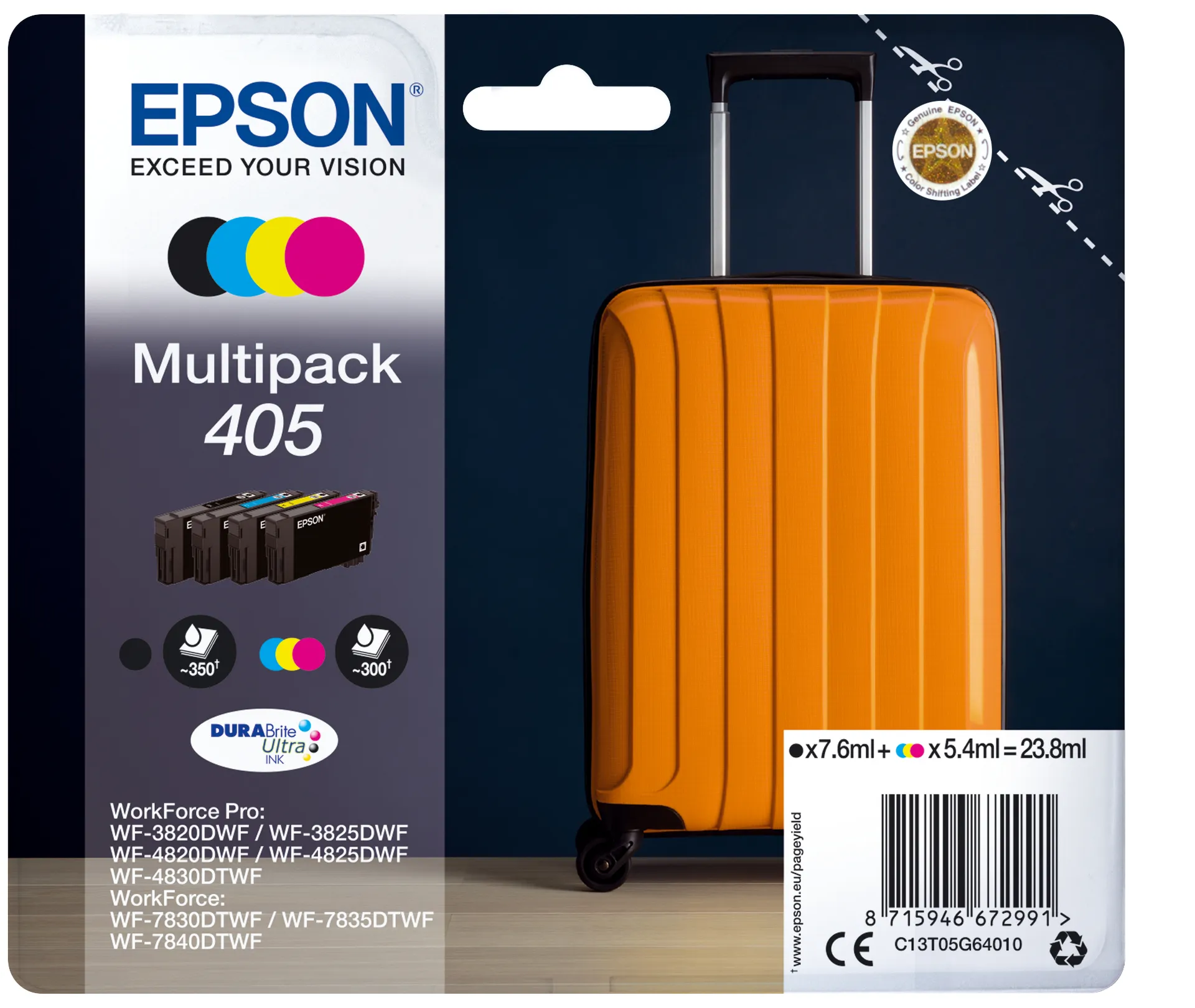 Epson Multipack 4-colours 405 DURABrite Ultra Ink Epson Multipack 4-colours 405 DURABrite Ultra Ink