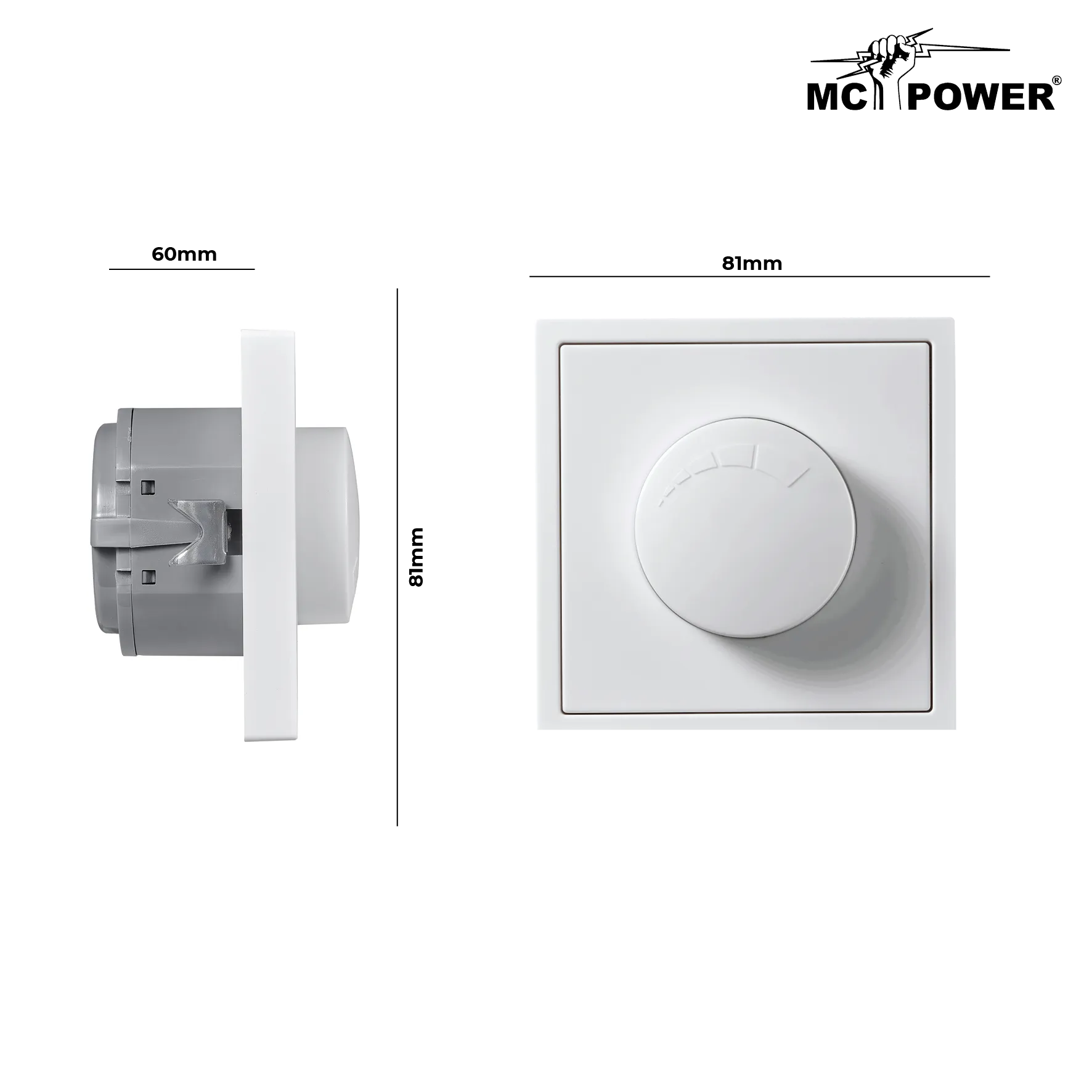 LED-Dimmer für elektronische Trafos McPower ''Shallow'' 250V~/300W, weiß – Bild 3