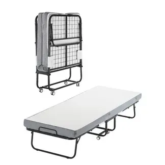 VEVOR Rollbett Klappbett mit 10 cm Matratze, faltbares Einzelbett mit Memory Foam-Matratze (190 x 81 cm), 136,1 kg belastbares Gästebett für Erwachsene, Metallbett für Schlafzimmer Wohnzimmer VEVOR Rollbett Klappbett mit 10 cm Matratze, faltbares Einzelbett mit Memory Foam-Matratze (190 x 81 cm), 136,1 kg belastbares Gästebett für Erwachsene, Metallbett für Schlafzimmer Wohnzimmer