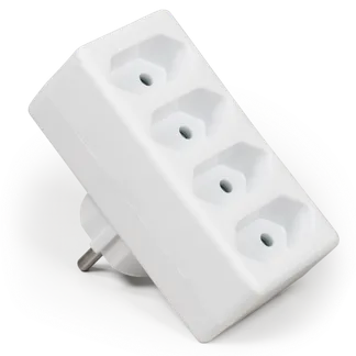 Steckdosenadapter McPower, 4x Euro, weiß Steckdosenadapter McPower, 4x Euro, weiß