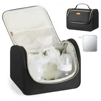 VEVOR Tragbare Milchpumpentasche, Tragetaschen für Milchpumpe, mit wasserdichter Matte, passend für M5/M6, Pumpzubehör & Aufbewahrung von Muttermilch, für Arbeit, Reisen, Schwarz, 255x150x190 mm VEVOR Tragbare Milchpumpentasche, Tragetaschen für Milchpumpe, mit wasserdichter Matte, passend für M5/M6, Pumpzubehör & Aufbewahrung von Muttermilch, für Arbeit, Reisen, Schwarz, 255x150x190 mm