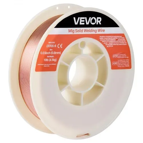 VEVOR MIG-Schweißdraht 0,8 mm, Schweißmassivdraht ER70S-6, Schutzgas Draht, 4,5 kg Drahtrolle aus Baustahl mit Hohem Desoxidationsmittelgehalt für Schutzgasschweißen in Allen Schweißpositionen – Bild 10