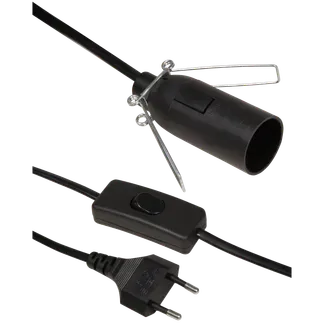 Euro-Netzkabel McPower mit Schnurschalter und E14 Fassung, 3,5m, schwarz Euro-Netzkabel McPower mit Schnurschalter und E14 Fassung, 3,5m, schwarz