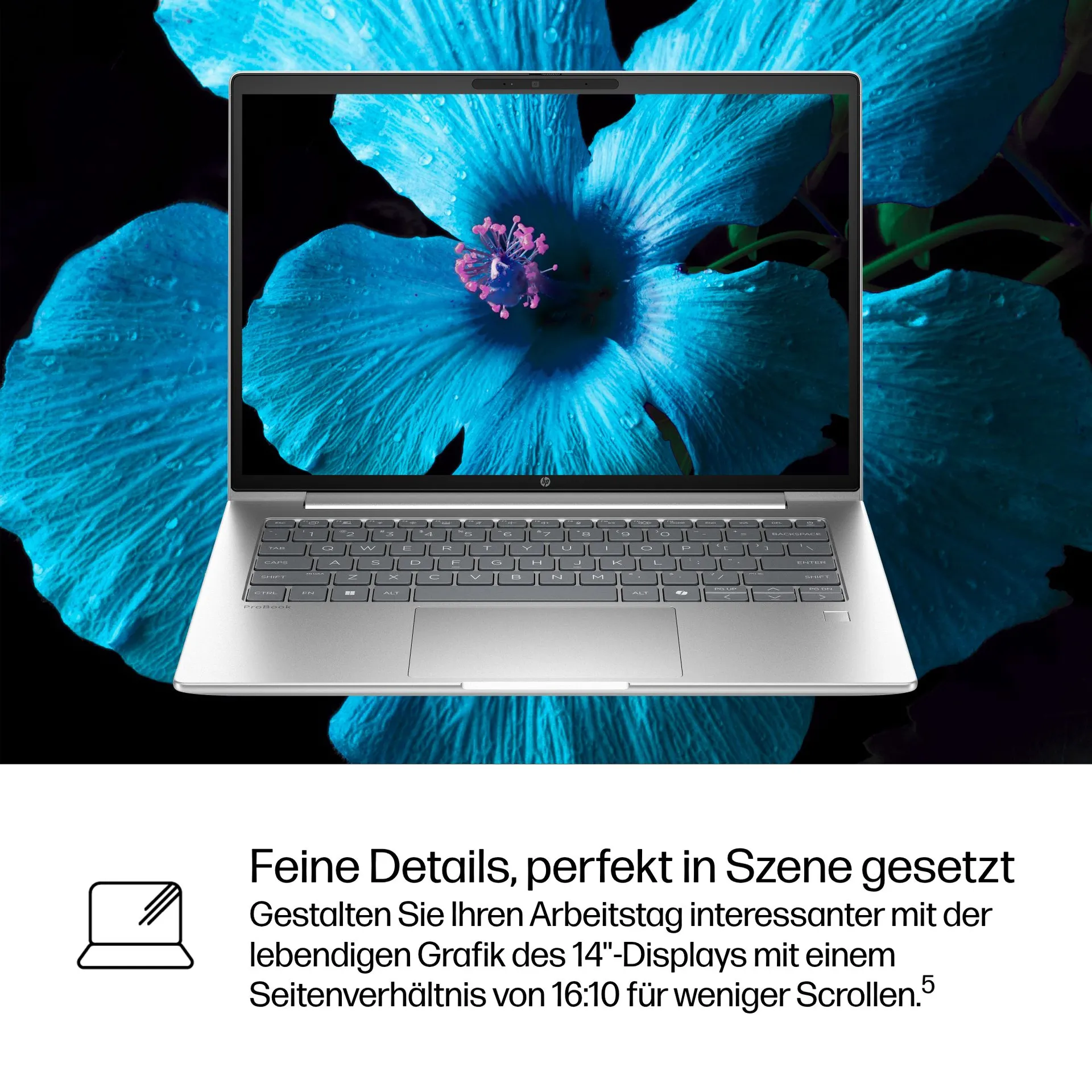 HP ProBook 4 G1i AI Intel Core Ultra 7 255U Laptop 35,6 cm (14") WUXGA 24 GB DDR5-SDRAM 512 GB SSD Wi-Fi 7 (802.11be) Windows 11 Pro AI PC Silber – Bild 5
