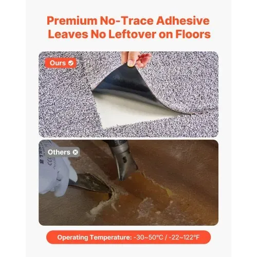 VEVOR Teppichfliesen 457,2 x 457,2 x 12 mm, 10er-Pack, selbstklebender Teppichboden mit Fläche von 2,0 m², Teppich Bodenbelag, einfacher DIY-Austausch für Wohnzimmer und Büro, Grau – Bild 4