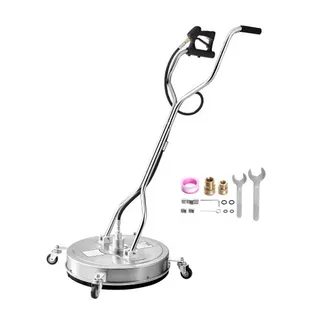 VEVOR Hochdruckreiniger 558 mm, Flächenreiniger, Terrassenreiniger aus Edelstahl mit 4 Rädern, 310 bar, 9,5 mm Schnellanschluss, 2 Sprühdüsen, Doppelgriff, für Beton, Terrasse, Gehweg VEVOR Hochdruckreiniger 558 mm, Flächenreiniger, Terrassenreiniger aus Edelstahl mit 4 Rädern, 310 bar, 9,5 mm Schnellanschluss, 2 Sprühdüsen, Doppelgriff, für Beton, Terrasse, Gehweg