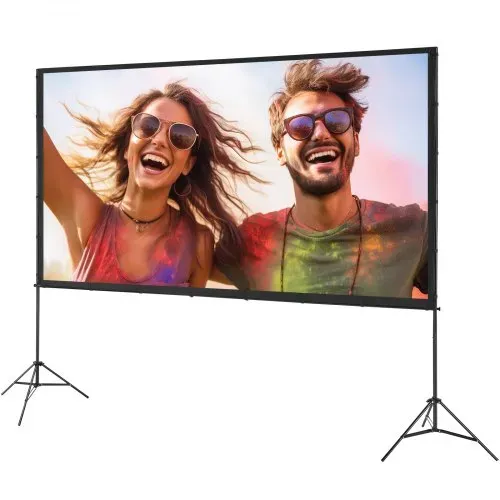VEVOR Projektion Beamer Leinwand mit Ständer 304,8 cm HD 4K Outdoor Indoor Projektor Screen Schnelles Klappbare Tragbare Filmleinwand 16: 9 für Heimkino, Camping und Freizeitveranstaltungen Schwarz – Bild 8