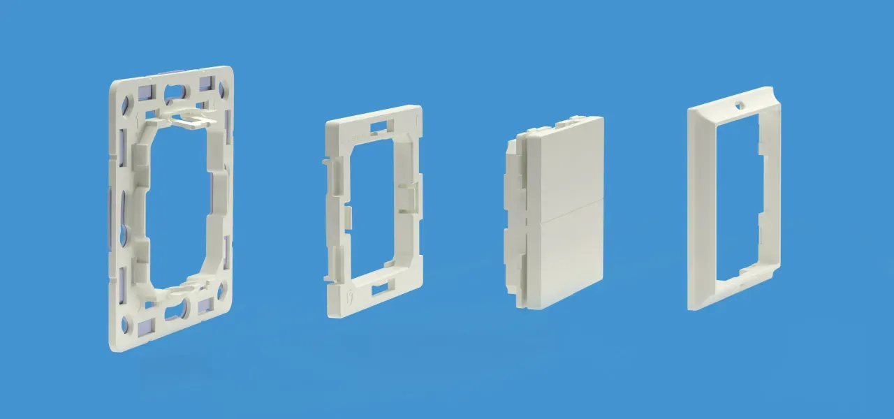 Shelly · Plug & Play Zubehör · "BLU Wall Switch 4 Adapter Gira & Merten" · Weiß – Bild 2