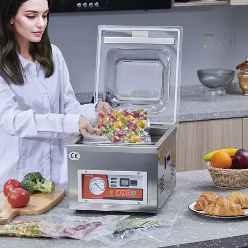 VEVOR Vakuumierer DZ-260A Kompakter Profi-Kammervakuumierer 180W Motor Kammervakuumierer 6,5 cbm/h Vakuumiergerät 33x25cm Dichtungsgröße Geeignet für Haushalten Supermärkten Lebensmittelfabriken – Bild 7