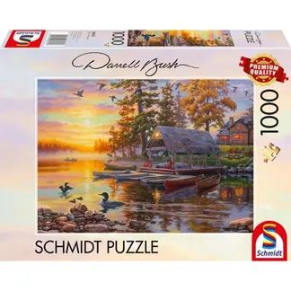 Darrell Bush: Bootshaus mit Kanus, Puzzle Darrell Bush: Bootshaus mit Kanus, Puzzle