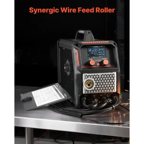 VEVOR Schweißgerät 5-in-1 Kombi, Schneiden/WIG/MIG/Füllstoff-MIG/MMA, 50-A-berührungsloses Plasma- & 200-A-Synergic-Schweißgerät, 220-V-Alu-Impuls-MIG-Schweißgerät, kompatibel mit Spool Gun – Bild 7